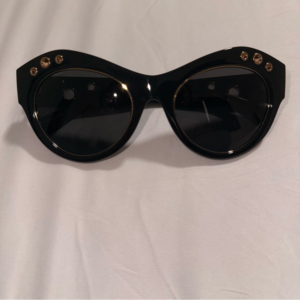 Versace Black Sunglasses with Gold Details